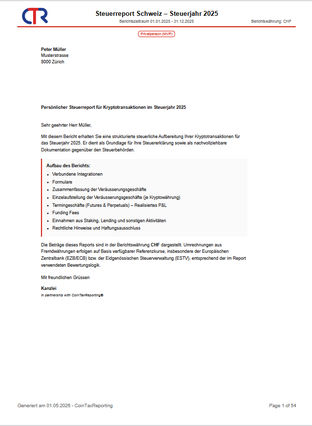 PDF-Steuerreport fuer einen Mandanten